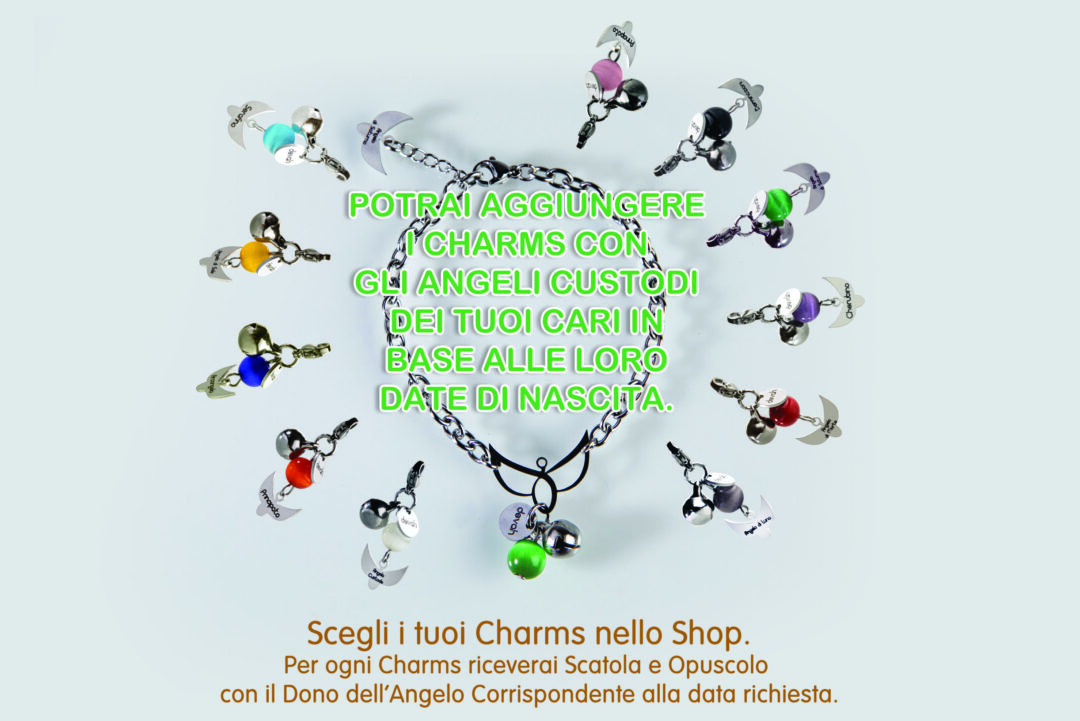 BRACCIALE CON CHARMS I MIEI ANGELI DEVAH TRONI SATURNO VERDE